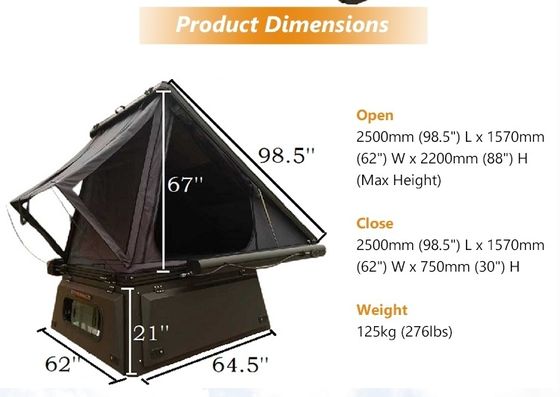 5ft Tacoma tenda di alluminio camion letto camper tenda per Tacoma G3 senza installazione di trapano