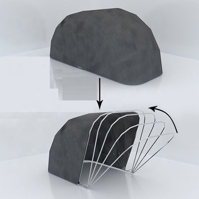Porta pieghevole orizzontale con logo personalizzato e colore grigio